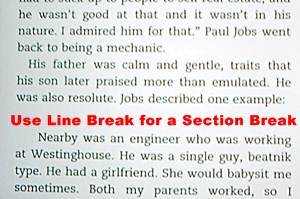 Steve Jobs Section Break Formatting Problem